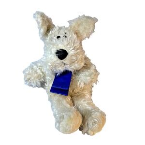 Vintage RUSS Berrie & Co CURLY Dog Plush Scruffy Shaggy Fur Hand puppet 14"